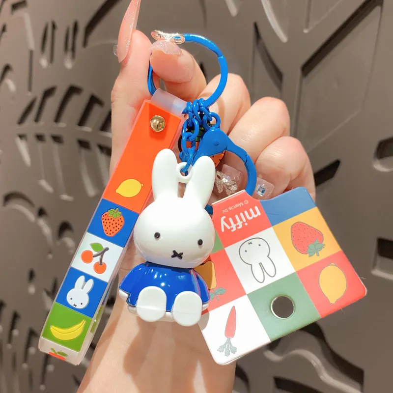 Kawaii Anime Cartoon Miffy Keychains Pendant PVC Couple Gift Car