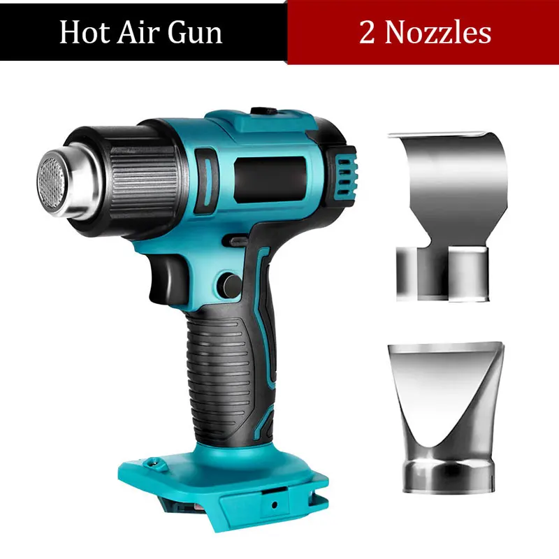 Hot Air Gun with 2 Nozzles Electric Heat for Makita 18V Lithium Battery Power Tool Cordless Handheld Temperatures Adjustable |