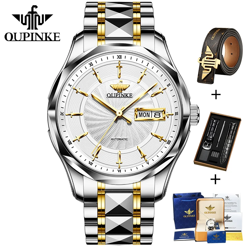 

OUPINKE Original Men's Luxury Watch Automatic Mechanical Self-Winding Watches Sapphire Crystal Waterproof Wristwatches Top Brand