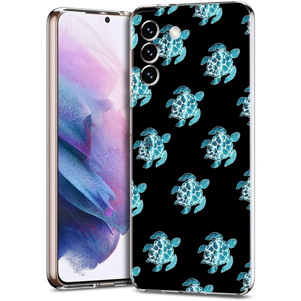 Ocean Blue Sea Turtle Cartoon Soft Clear Phone Case