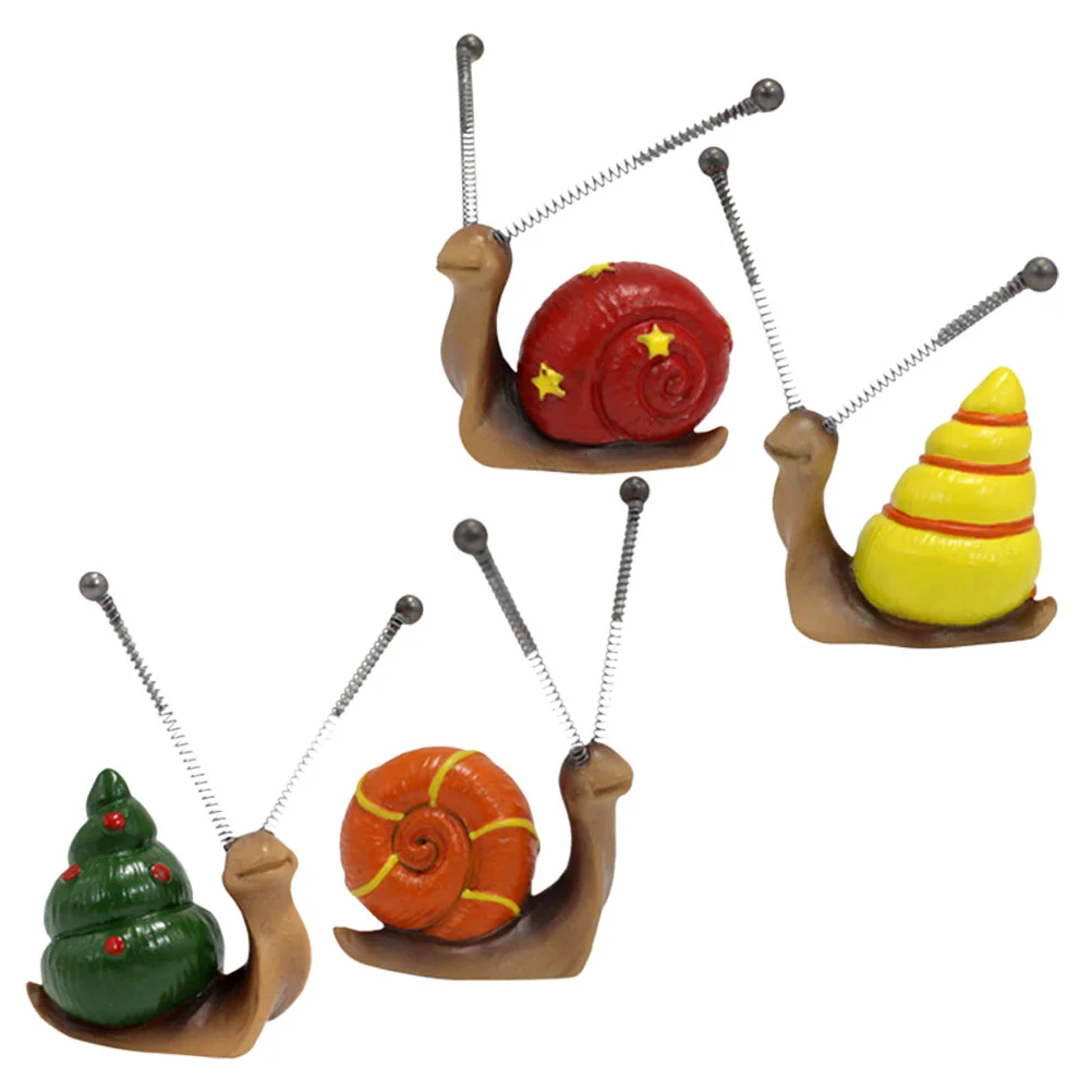 

4 Pcs Accessories Snail Resin Ornaments Micro Scene Crafts Modelling Adornments