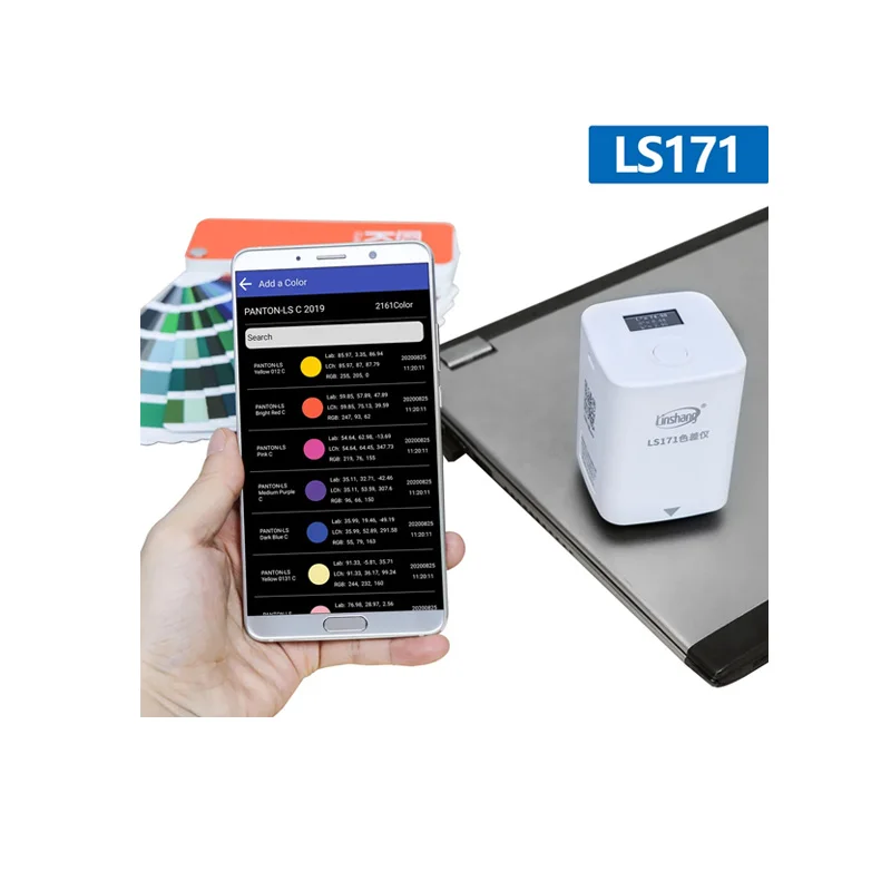 Linshang D/8 색상 차이 측정 기기 리더, LS171 색도계, 휴대폰 앱, PATONE NCS RAL 컬러 차트 포함