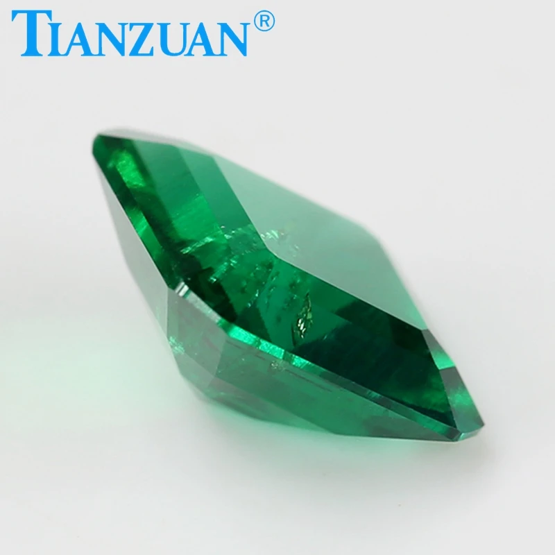 Emerald cut Square Shape Lab-grown Muzo emerald stone Hydrothermal Green Emerald  For Jewelry Making