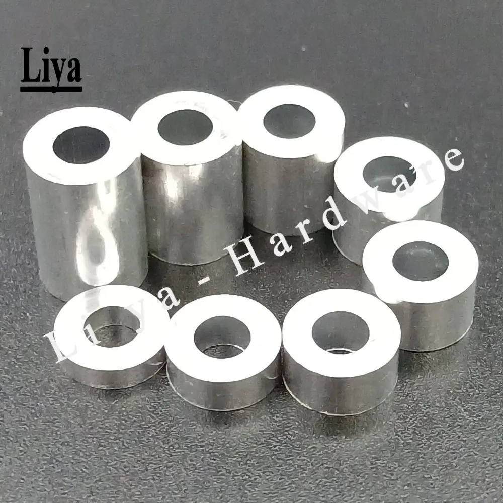 M3 M4 M5 M6 Aluminum Washers 10-20pcs/lot round hollow no thread standoff spacer thickness 2/3/4/5/6/8/10/12mm