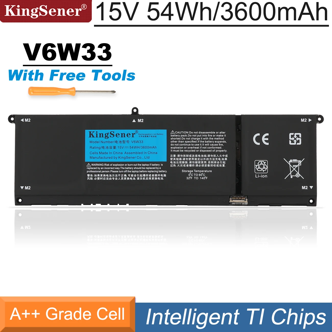 Kingsener-bateria V6w33 54wh G91j0 41wh para Dell Inspiron 5510 5515 5310 5415 5418 3510 3511 3515 5410 em 7415 em 1
