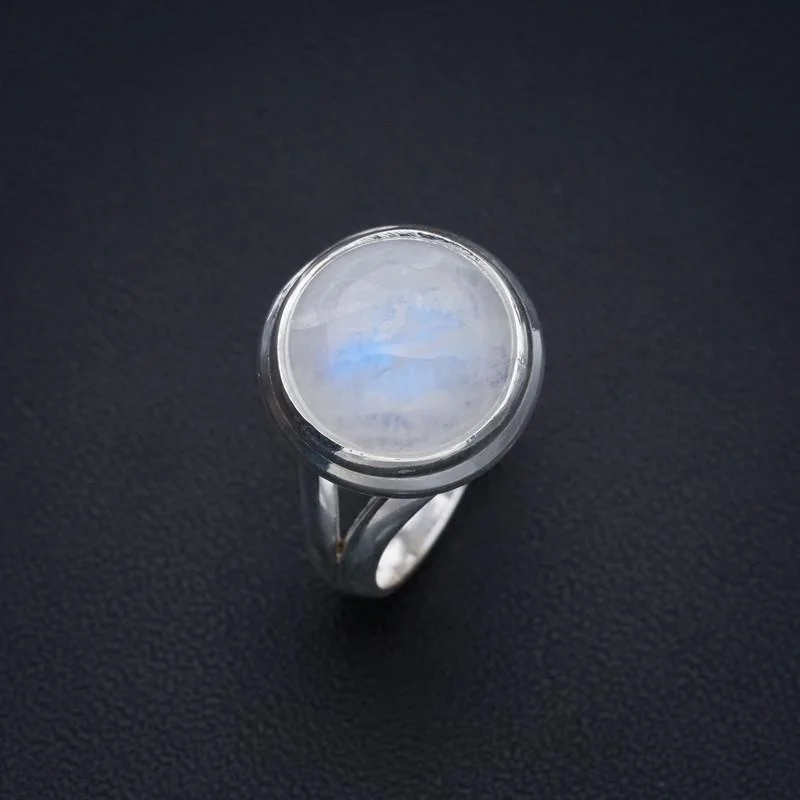 

StarGems Moonstone Handmade 925 Sterling Silver Ring 6 F2706