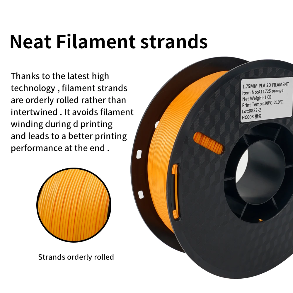 KINGROON stampante 3D filamento PLA 1KG 1.75mm materiale di stampa 3D di alta qualità degradabile plastica ecologica Standard 1 rotoli