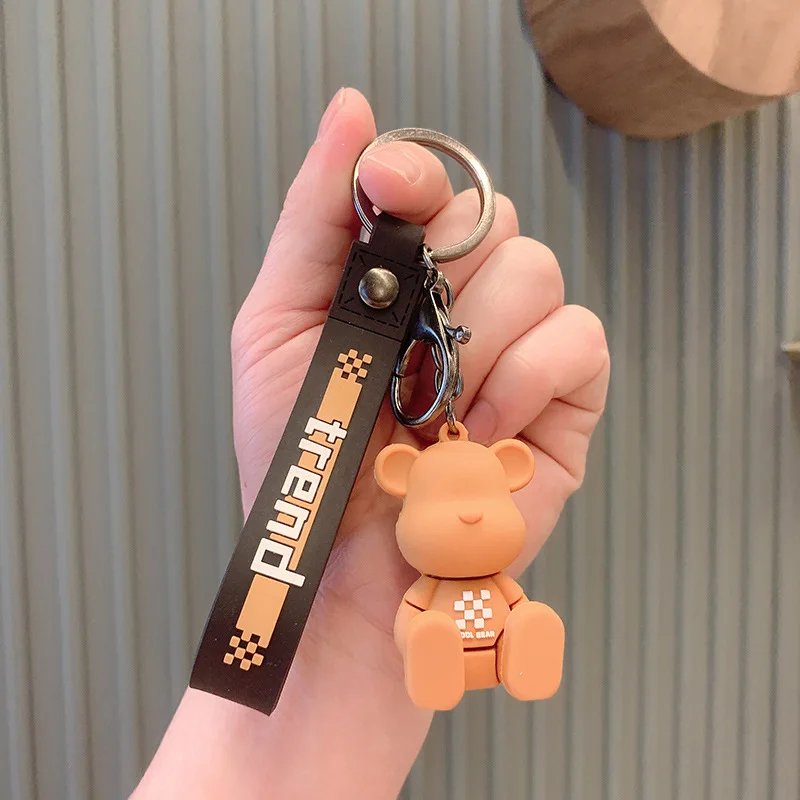 Anime Bear Key Chain Accessories Luxury Llaveros Porte Clé Keychains Cute  Car Keychain Women Men Keyring Friend Bag Charm Couple