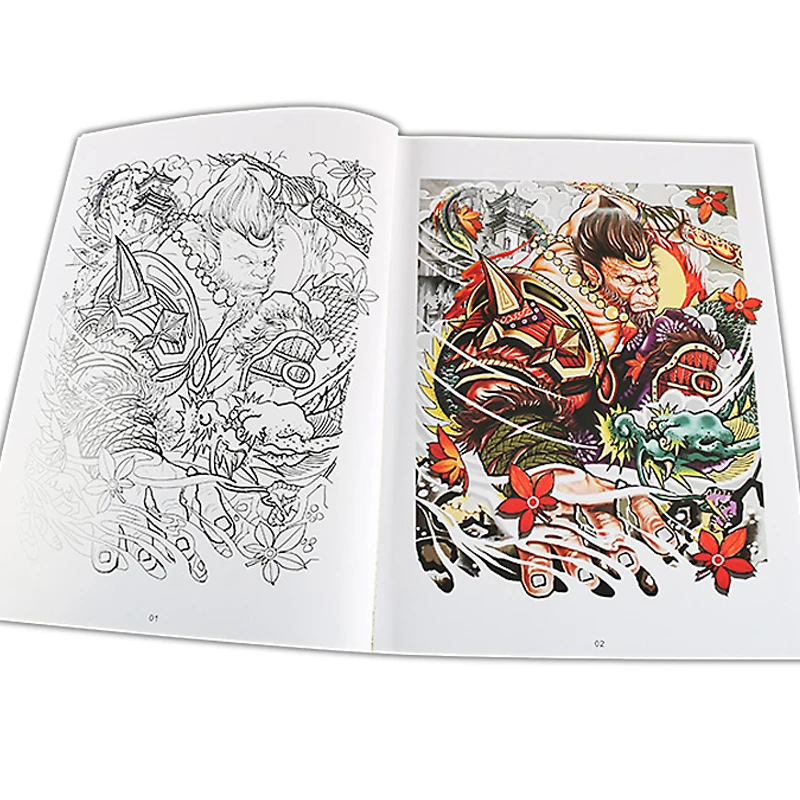 For Beginner China Traditional Tattoo Book Design Template Monkey Samurai Ancient General Stencil Drawing Top Tattoo Accessories set sail 3 pupils book beginner учебник