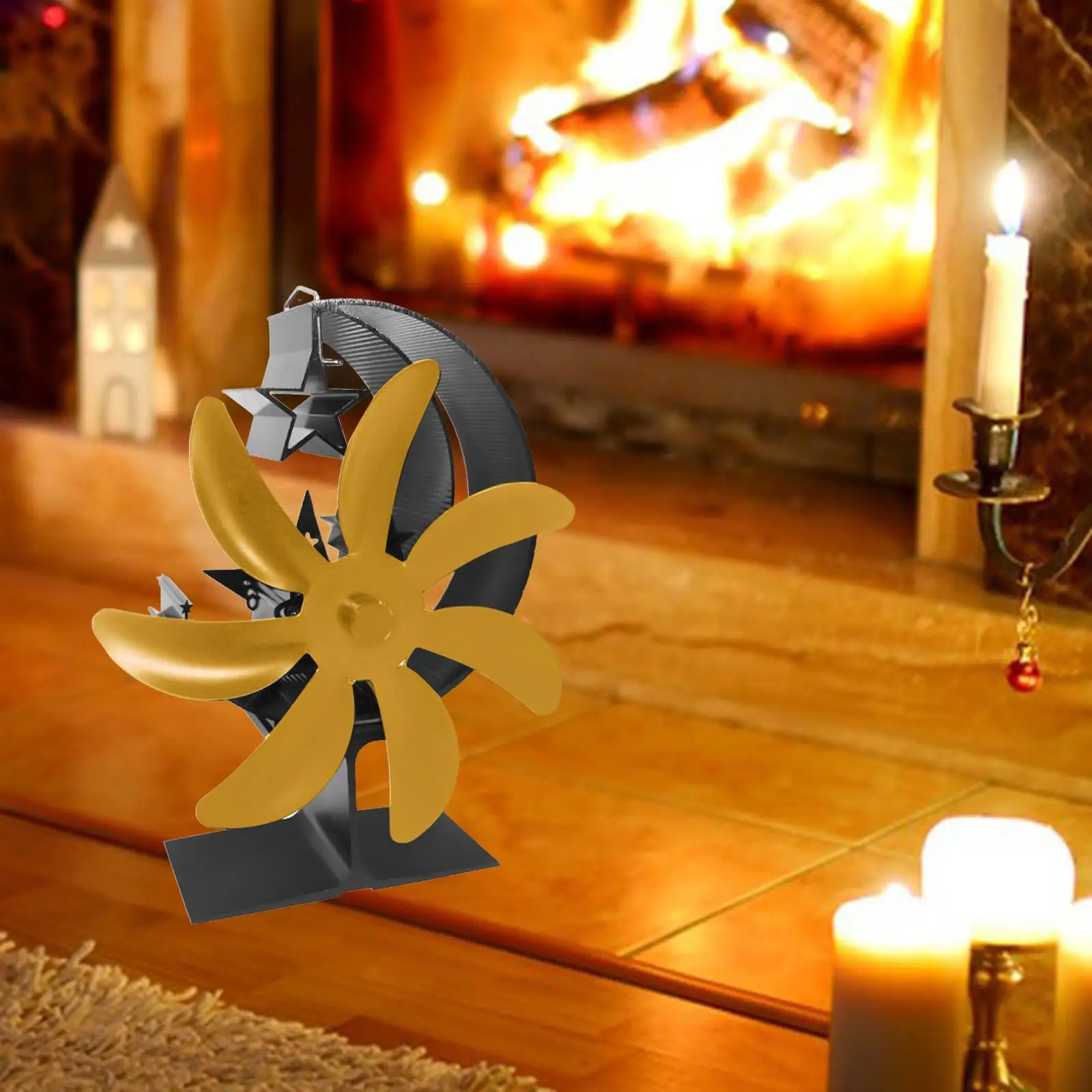 

7 Heat Stoves Eco Fan Mute Aluminum Fireplace Log/Wood/Pellet Stoves Savings