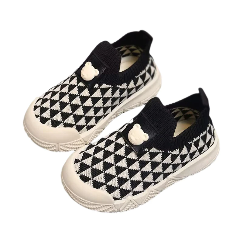 어린이 신발 미끄럼 방지 통기성  침대 바닥 양말, 고무 밑창, 여아 남아 메쉬..