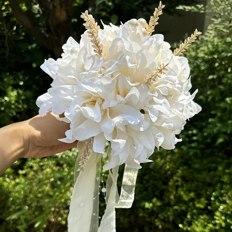 1PC Wedding Bride Bouquet Bohemian Bouquet Artificial Wheat and Lotus Seed Decorative Tossing for Wedding Valentine Day wedding bouquets