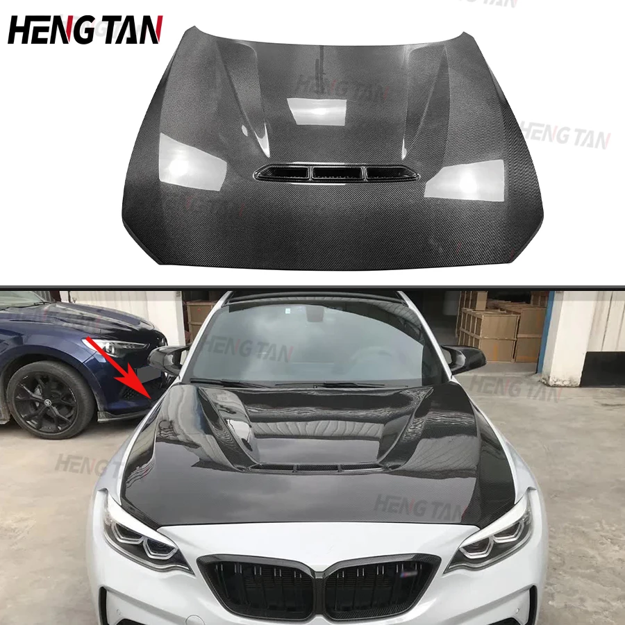

For BMW 2 Series F22 F23 M2 F87 M2C 2014-2021 Carbon Fiber Car Front Engine Hood Vent Cover Parts Body kit