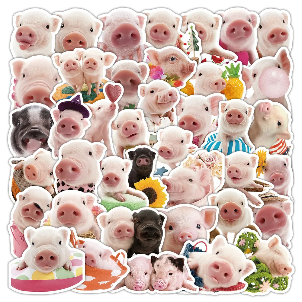50Pcs 핑크 돼지 패턴 스티커 패션 DIY 저널 전화 수하물 장식 데칼 LanLanStickersWorld Store