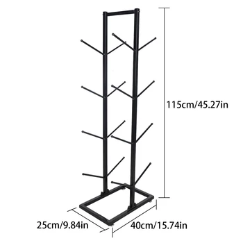 Basketball Organizer Iron Ball Rack 4-Layer Standing Gym Garage Storage Rack Ball Equipment Floor Rack Black 3
