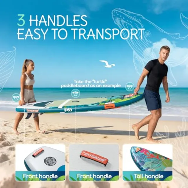 Inflatable Stand Up Paddle Board for outdoor water sports PVC material blue ultra-stable wide design with anti-slip EVA deck an