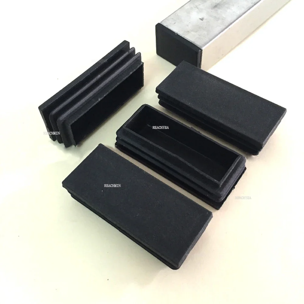 Rectangle Plastic Black Blanking End Cap Caps 2/5/10pcs Tube Pipe Inserts Plug Bung Steel Leg Stopfen 10x20mm~30x100mm Pipe End Cap Rubber Caps Silicone Rubber Caps