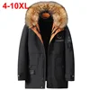 2024 Winter Jacket Men's Plus Size Parkas Fur Collar Coat 9XL 10XL Padded Down Jacket Thicken Warm Long Hooded Jackets Outerwear 1