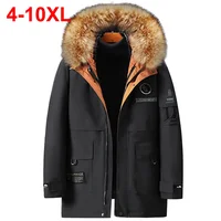 2024 Winter Jacket Men's Plus Size Parkas Fur Collar Coat 9XL 10XL Padded Down Jacket Thicken Warm Long Hooded Jackets Outerwear 1