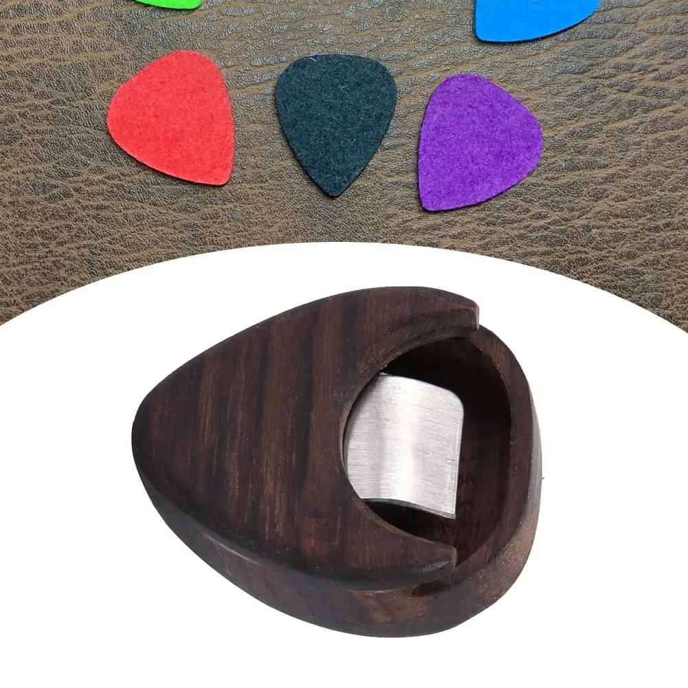 Guitar Picks Container Wood Broken-proof Desktop Decoration Guitar Pick Plectrum Storage Box Picks Box Clear Lines