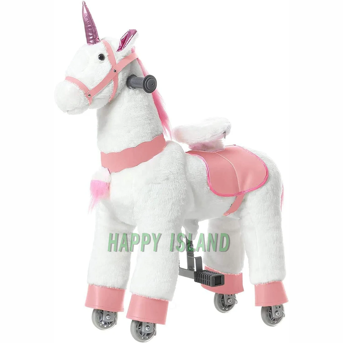 Ride on Unicorn Toys for Girls Ride on Horse Riding Pony for Kids 3-6 Years Old Rideable Plush Walking Horse Animal with Wheels