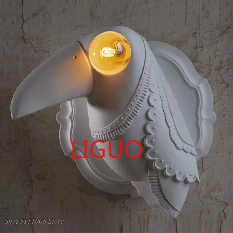 

Nordic resin animal wall lamp modern Living Room Bedroom Bedside Toucan bird Wall Lights Luminaire Home Decor Light fixtures