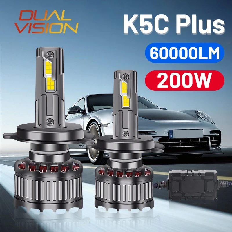 

K5C H7 LED 60000LM 200W H11 LED Headlight H4 H1 H8 9005 HB3 9006 HB4 9012 HIR2 Auto Headlight kit Fog Light High Bright STG Line