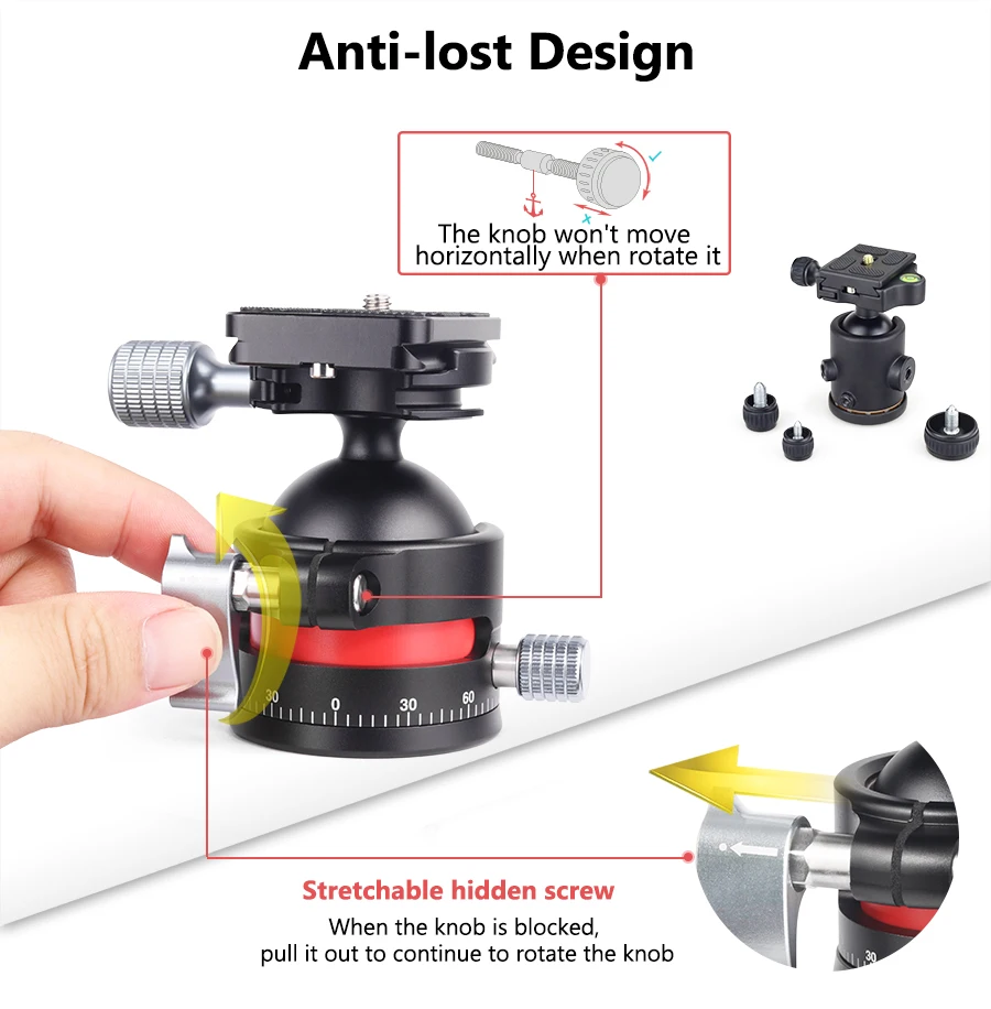 GEEHOPE CE-45 Low Profile Tripod Ballhead Universal Panoramic 45mm BallHead for