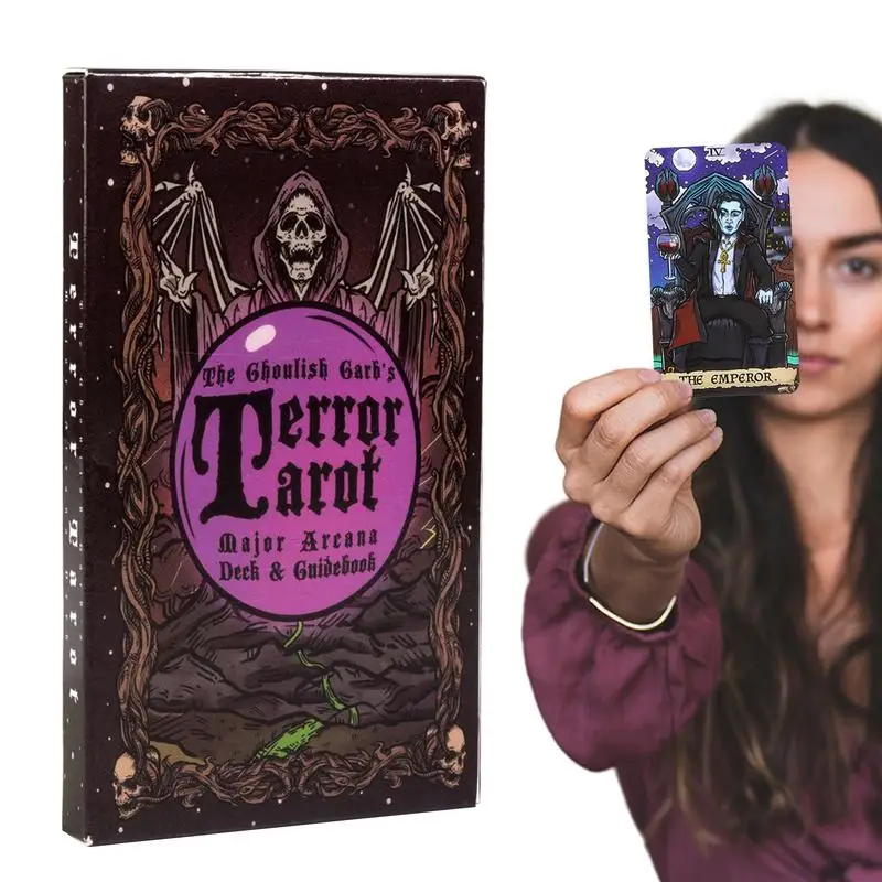 

The Terror Tarot Major Arcana Deck Oracle Card Mysterious Divination Deck Tools 22pcs Game Terror Tarot English Party Favor