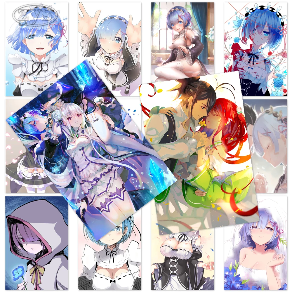 

Re:Zero Canvas Kara Hajimeru Emilia Poster Paintings Wall Art Prints Rem Ram Modular Pictures Home Decoration For Living Room