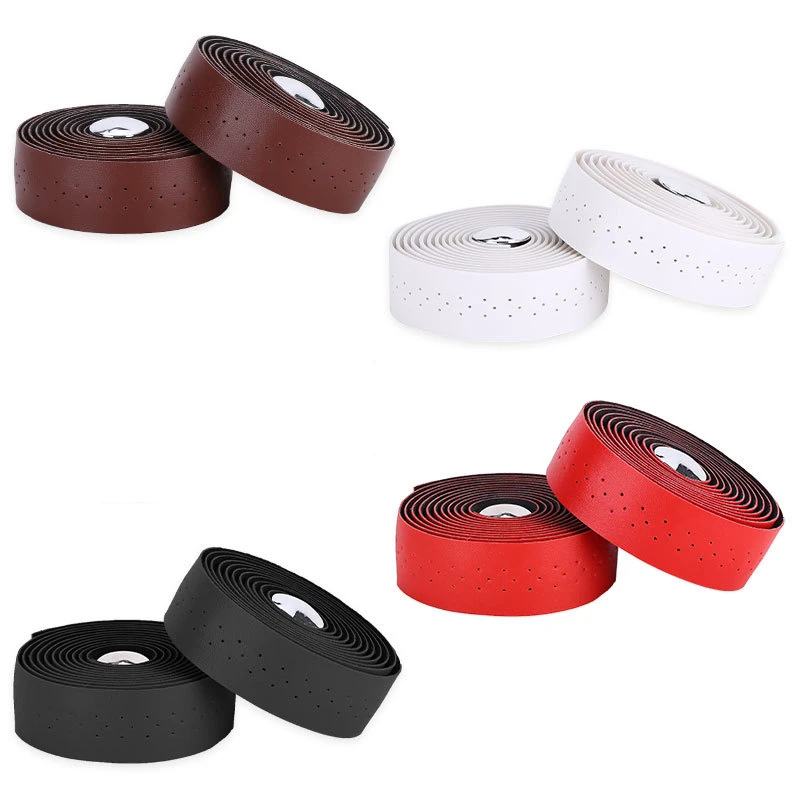2PCS Bicycle Handlebar Tape Bicycle Road PU Artificial Leather EVA Textured Punch Strap Cycling Gear 2150x30x3mm Accessories