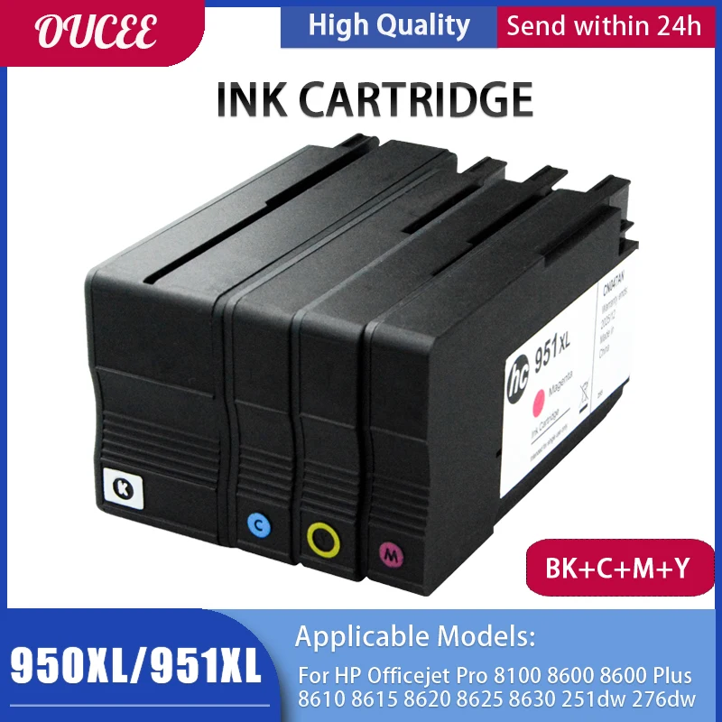 Cartuccia Di Inchiostro 950Xl 951Xl Per Hp Officejet Pro 8100 8600 8600 Plus 8610 8615 8620 8625 8630 251Dw 276Dw Per Inchiostro Per Stampante Hp950Xl