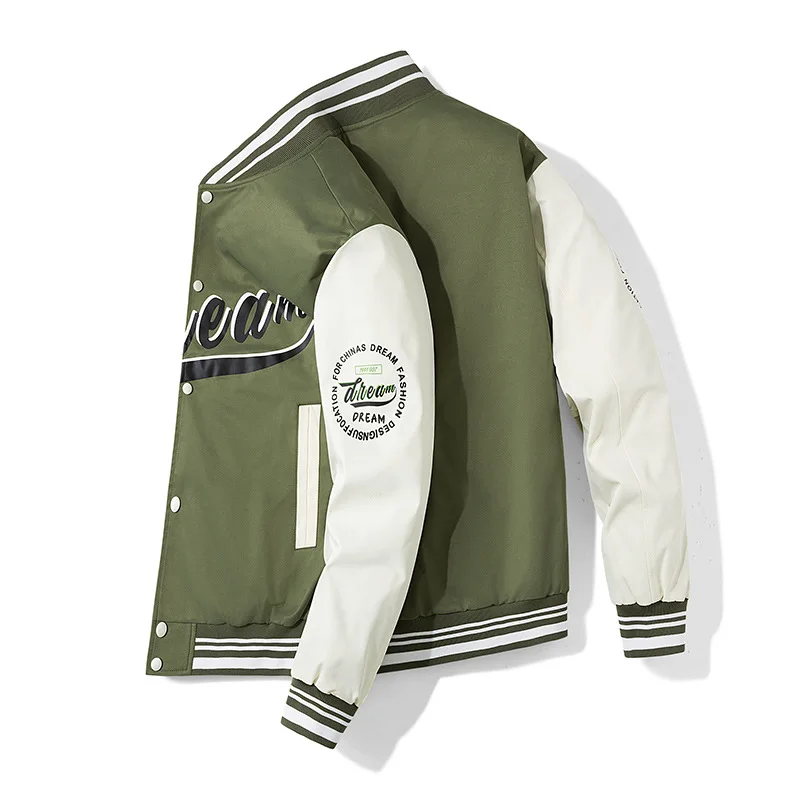 

2023 Fashion Men Baseball Jacket Hooded Coats Autumn Windproof Training Varsity Clothes Polyester Korean Loose Streetwear