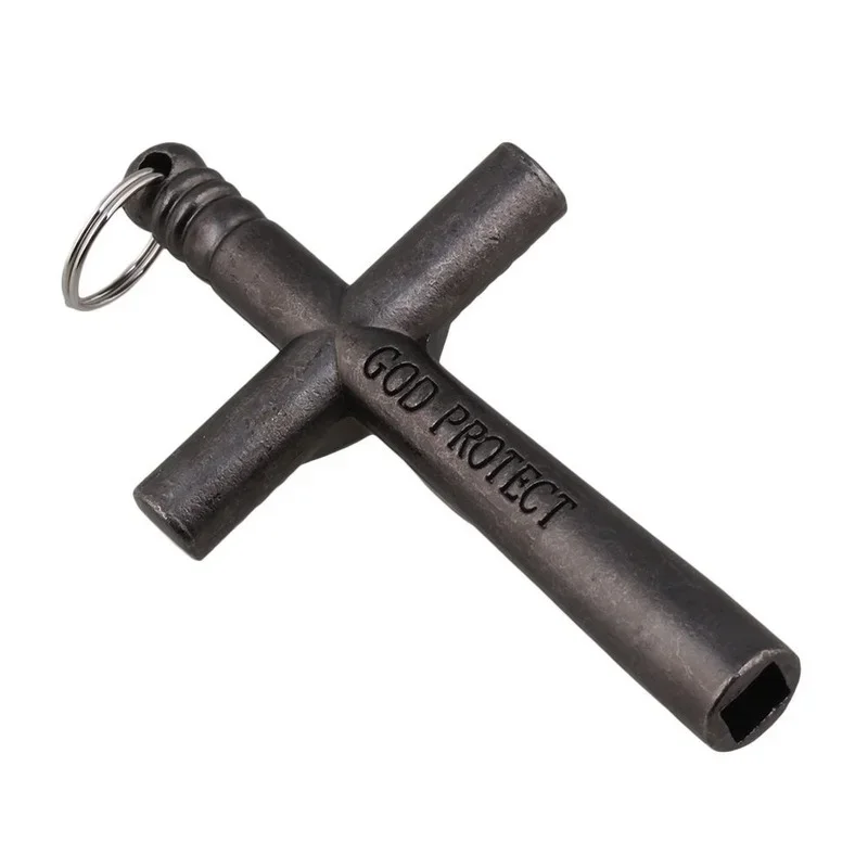 Jesus Cross 6mm Drum Key Wrench Drum Key Chain Silver Necklace Cross Head Tuning drum tuning keys diy jewelry findings