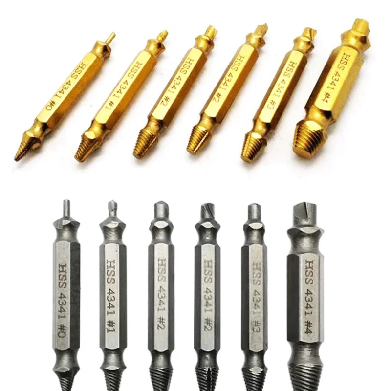 HSS Drill Bit Damaged Screw Extractor Set High Speed Steel Stripped Broken Remover Small Easily Quickly Take Out Kit Power Tools drill bit extractor set