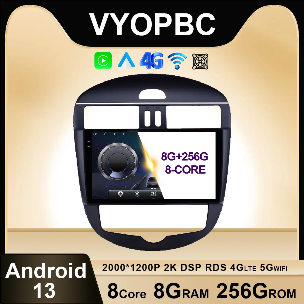 

10.1 Inch Android 13 For Nissan Tiida Auto 2011 - 2014 Car Radio AHD RDS Video QLED Multimedia Wireless Carplay Auto DSP ADAS BT