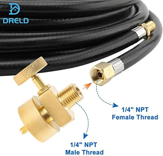 1 Lb Propane Gas Disposal Cylinder Adapter Valve - 1/4" NPT Male To 1"-20 Female, Brass Connector For Grill, Fire Pit, Camping 6 thumbnail image