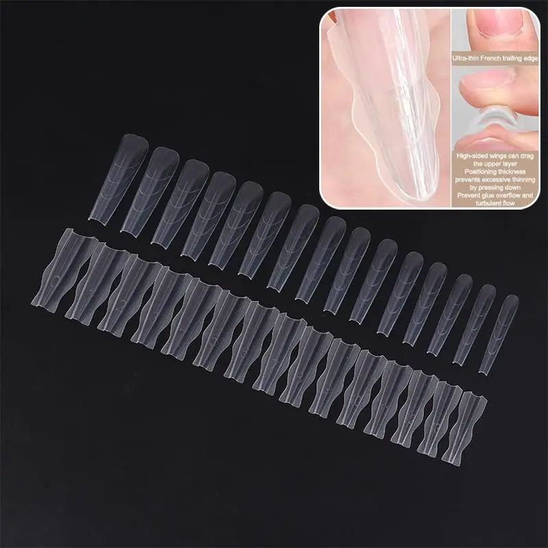 60Pcs 샌드위치 네일 폼 빠른 네일 연장용 네일 몰드 초보자 전문가 여성용 플라스틱 네일 폼 도구