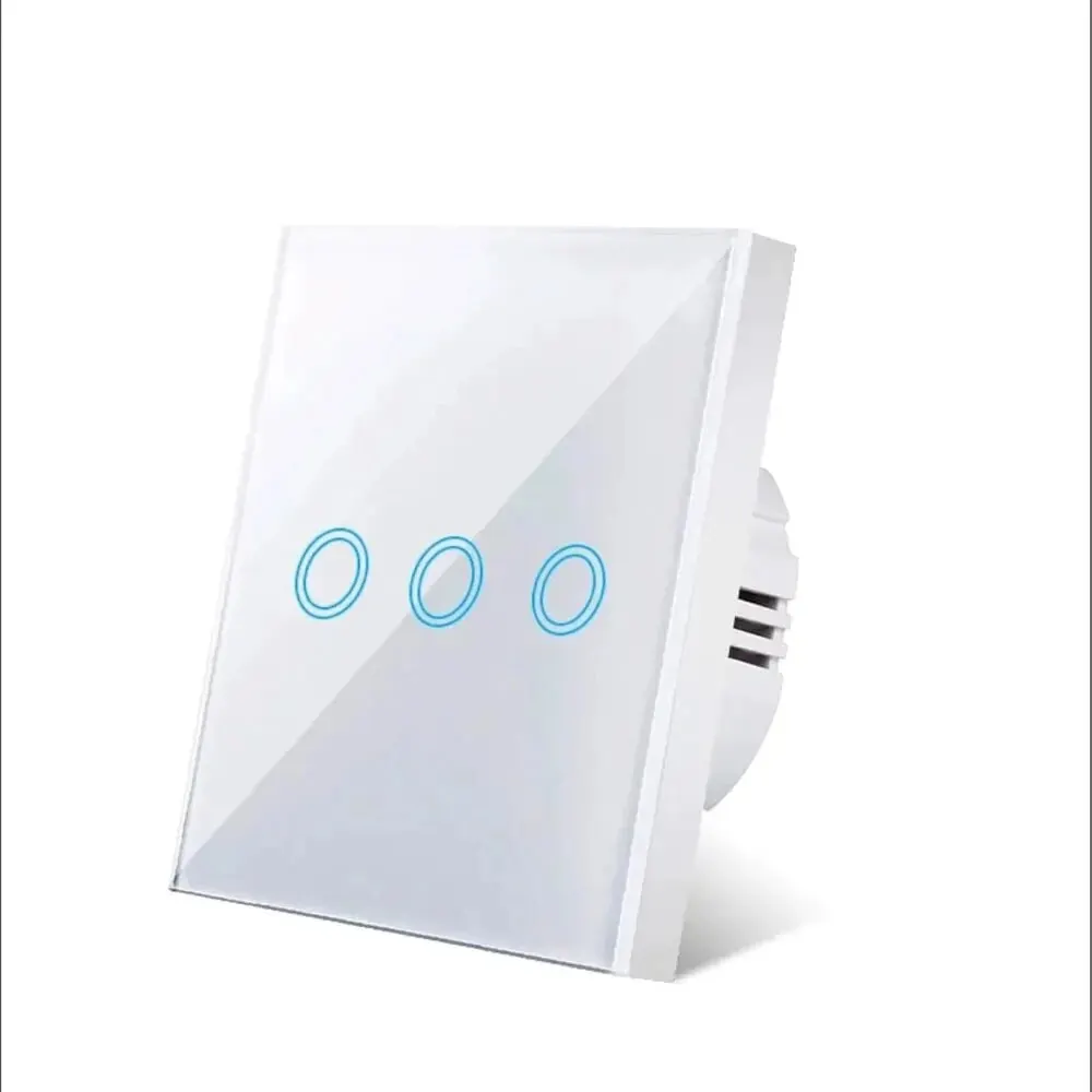 smart wall switch Touch Switch EU LED Crystal Glass Panel Wall Lamp Light Switch 1/2/3 Gang AC100-240V LED Sensor Switches Interruttore