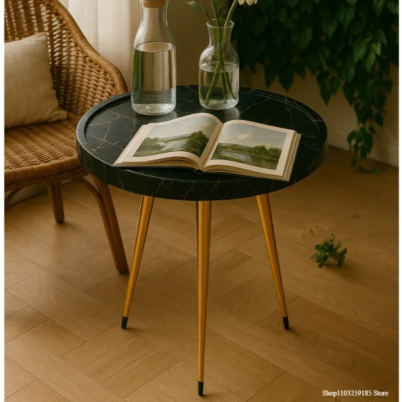 طاولة صينية سوداء مستديرة