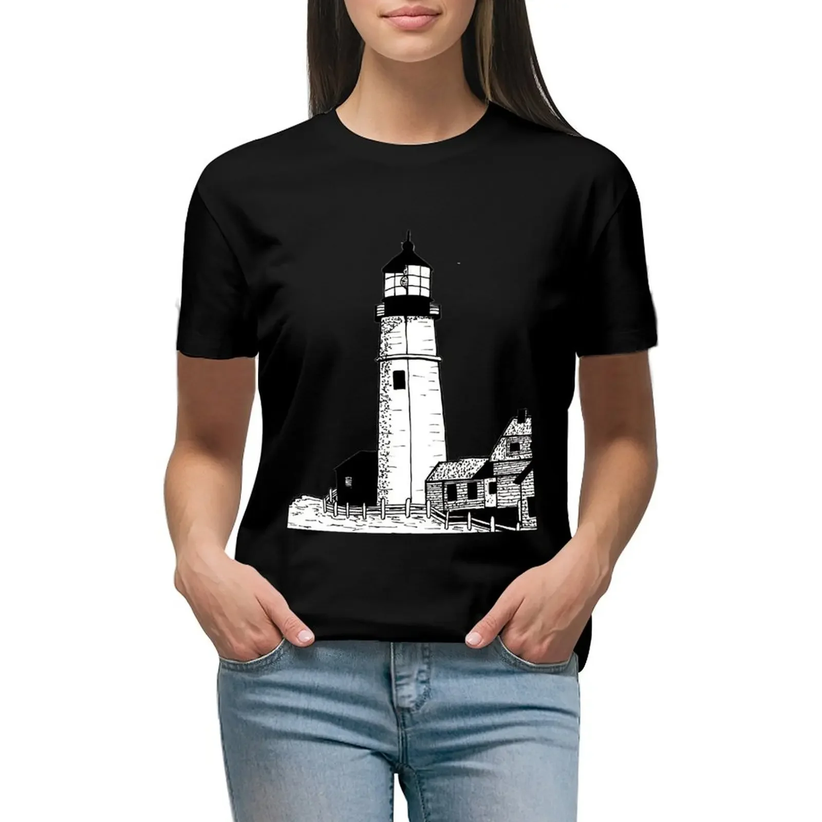 

Lighthouse T-shirt anime clothes Aesthetic clothing workout t shirts for Women