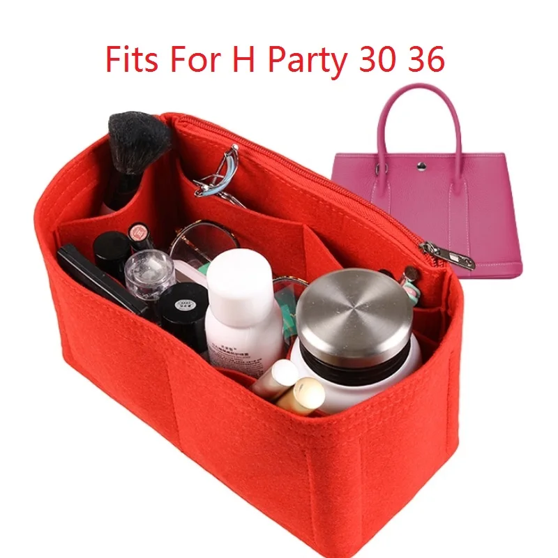 For Garden Party 30 36 Felt Cloth Insert Speedy Bag Organizer Makeup Handbag Organizer Travel Inner Purse Cosmetic Mommy Bags