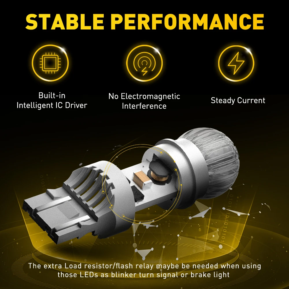 AUXIOT ڵ ȣ Ĺ̵ DRL   , 7440 LED , ȭƮ , W21W, WY21W, T20, 7443, W21, 5W, 2 