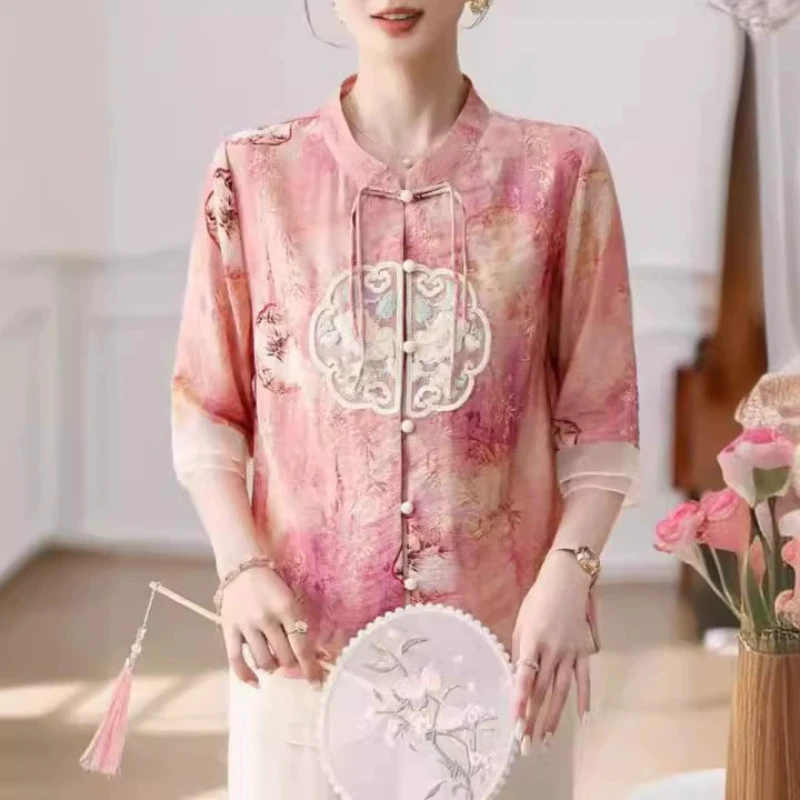 Summer Tang Chiffon T Shirt Women Clothing Ropa China Mujer T-Shirt Harajuku Woman Tops Tee Blusas Casual Ladies Tshirt Camiseta
