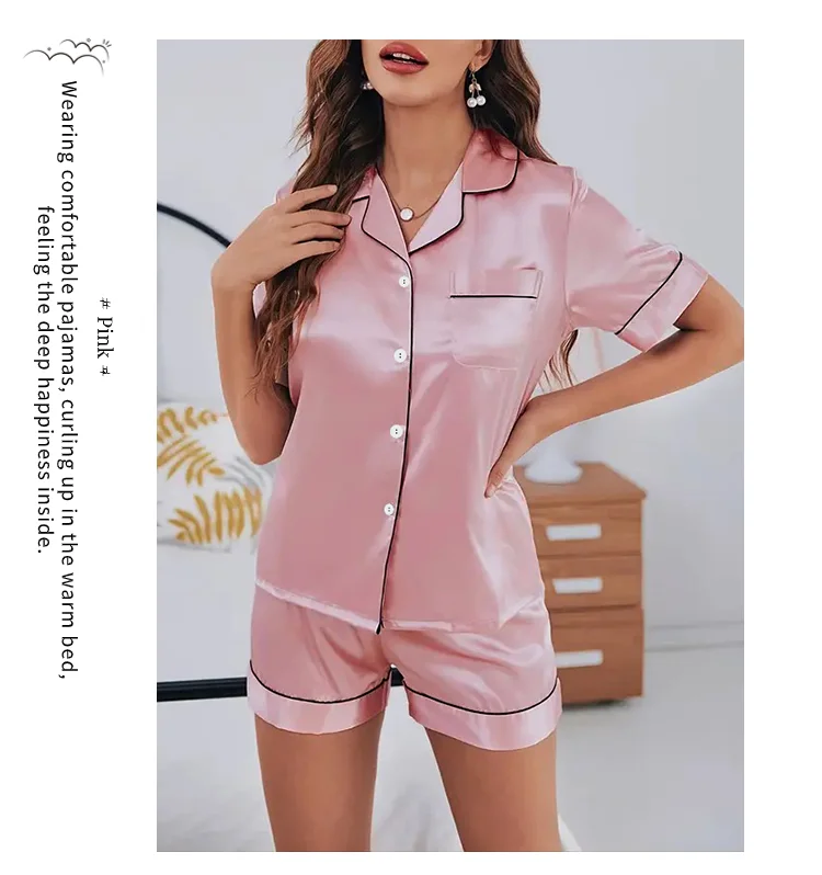 Pyjama rose vue complète ensemble deux pièces