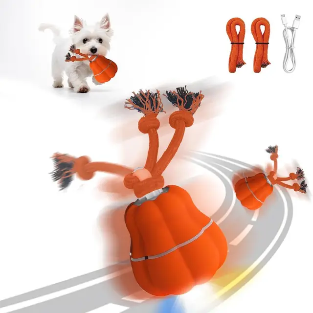 Halloween Self-Play Jumping Ball for Dogs Electric Bouncing Moving Chew Proof Toy Interactive  Automatic Squeaker Toy Ball