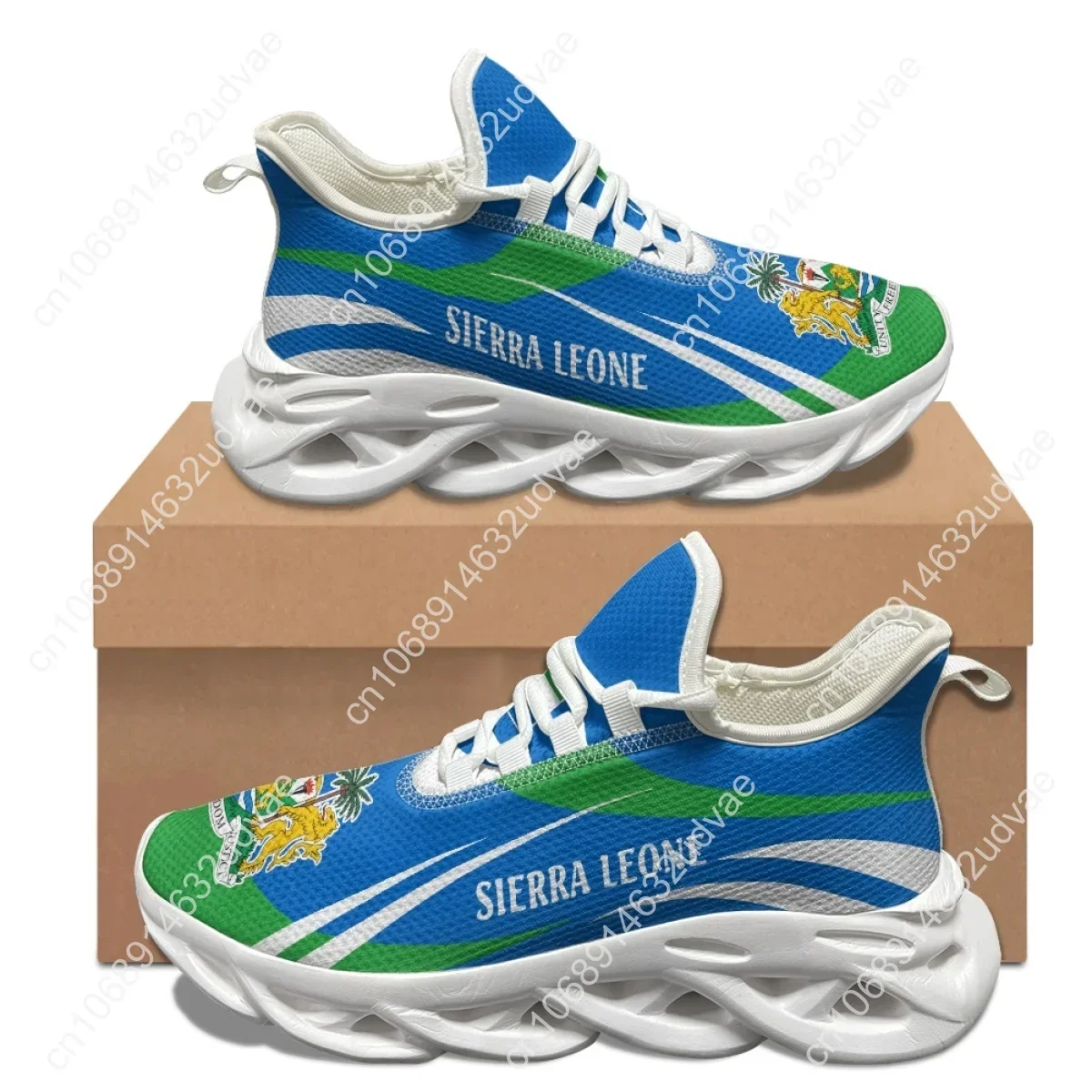 Designer Sneaker Man Flag of Sierra Leone Printed Casual White Running Shoes Fashion Summer Sport Shoe for Male Teenager Boys