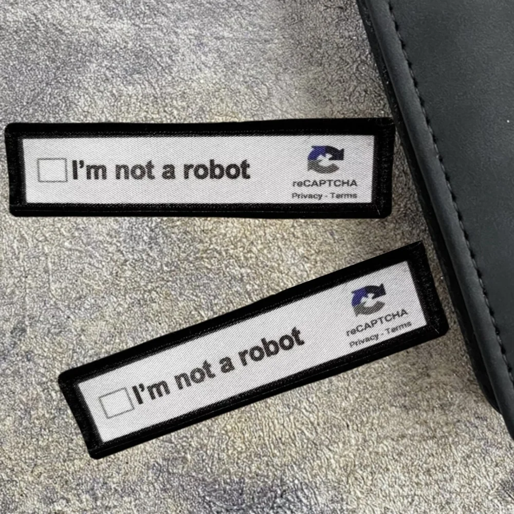 Ich bin kein Roboter taktische Moral Abzeichen Patch lustige Persönlichkeit Militär druck Klett band Armband Rucksack Zubehör Aufkleber
