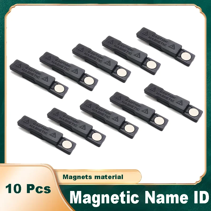 

10 Pcs Neodymium Magnet Metal Magnetic Name ID Tag Badge with 2 Pcs Magnets Buckles Fastener Holder Card Magnets Buckles Durable