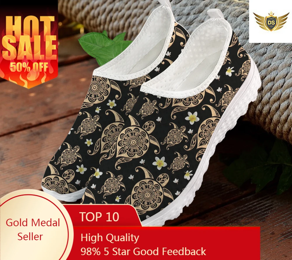 

Bohemian Tortoise Flowers Printed Flats Shoes Women Casual Summer Slip On Sneakers Lightweight Ladies Dropshipping